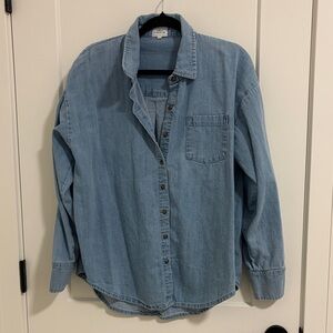 Casual Denim Button Down Shirt for Women